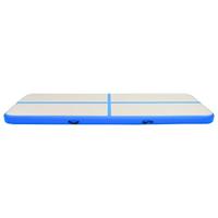 VidaXL Gymnastiekmat met pomp opblaasbaar 300x100x20 cm pvc blauw - thumbnail