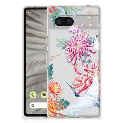 Google Pixel 7A | TPU Hoesje | Bird Flowers