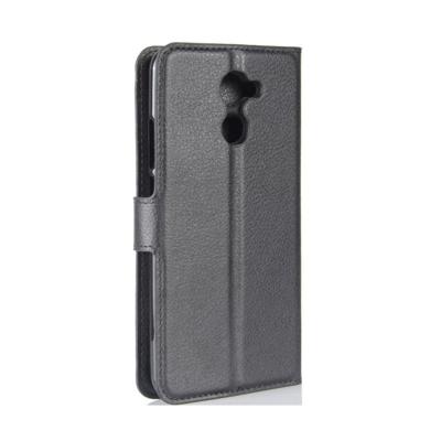 Huawei geniet van 7 Plus / Y7 Prime Litchi structuur horizontaal flip lederen hoesje met houder & opbergruimte voor pinpassen & portemonnee (zwart)