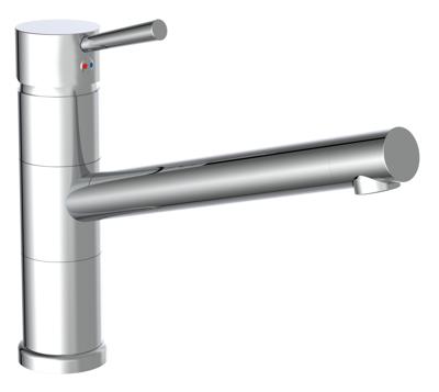 ATLANTA ééngreepsmengkraan keuken, chroom kraan met hoge uitloop en draaibereik 150° keramische schijven geluidsarme, verwisselbare 40 mm-cartouche Eco-Click functie en kinderbeveiliging f