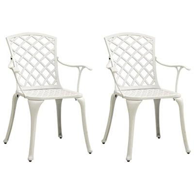VidaXL Tuinstoelen 2 st gietaluminium wit VidaXL Tuinstoelen 2 st gietaluminium wit