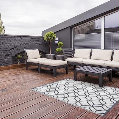 Esschert Design buitenkleed 180x121 cm grijs en wit oc25