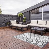 Esschert Design buitenkleed 180x121 cm grijs en wit oc25 - thumbnail