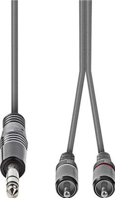 Nedis Stereo-Audiokabel | 6,35 mm Male | 2x RCA Male | 3 m | 1 stuks - COTH23300GY30 COTH23300GY30