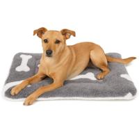 Nobleza Hondenkleed - Grijs / wit pluche - Maat M/L - 65x85 cm - thumbnail