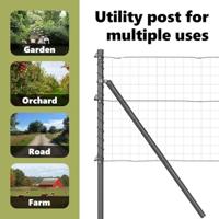 VidaXL Afrasteringspaal 7 pcs grijs staal - thumbnail