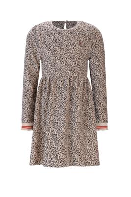 NoNo winter velvet jersey jurk meisjes - wit - Maxim - rib, AOP