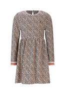 NoNo winter velvet jersey jurk meisjes - wit - Maxim - rib, AOP - thumbnail