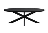 LivingFurn Ovale Eettafel 'Kala Spider' Mangohout en staal, 210 x 100cm, kleur zwart - thumbnail