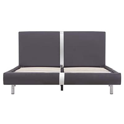 Bedframe kunstleer grijs 140x200 cm