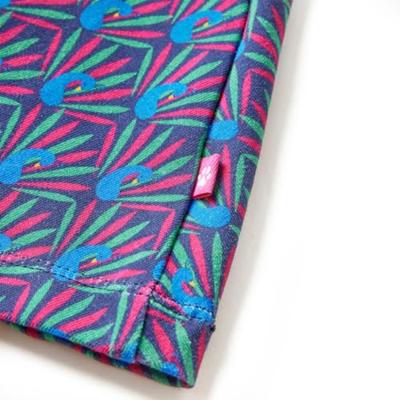 Kinderrok pauwenprint 140 marineblauw