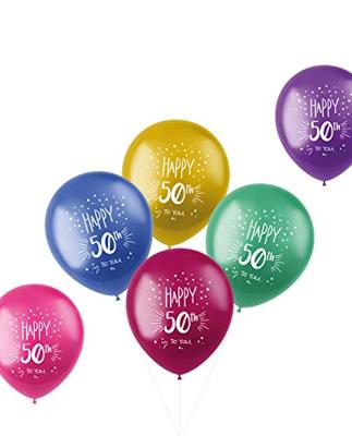 Ballonnen &apos;Happy 50th To You&apos; Meerkleurig (6st)