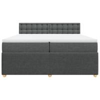 Boxspring met matras stof donkergrijs 200x200 cm - thumbnail