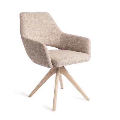 Jesper Home Yanai eetkamerstoel Biscuit Beach revolve oak bleach