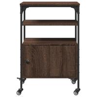 Printerkastje 3-laags 50x40x76 cm bewerkt hout bruin eiken - thumbnail