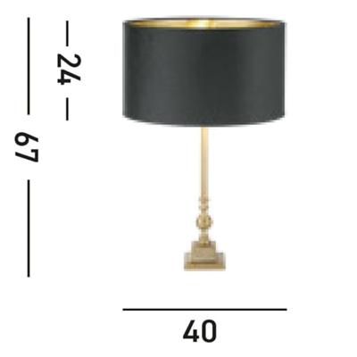 Searchlight Gouden tafellampWhitby met zwarte kap - EU81214BK