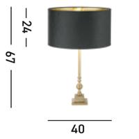 Searchlight Gouden tafellampWhitby met zwarte kap - EU81214BK - thumbnail