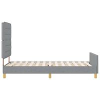 Bedframe met hoofdeinde Lichtgrijs 90 x 190 cm Stof - thumbnail