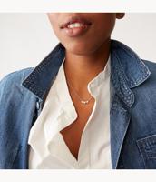 Fossil JF02856998 Ketting Vintage Motifs Hartjes staal zilver-goud- en rosekleurig - thumbnail