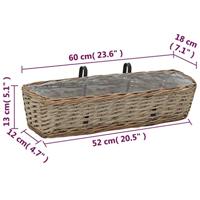 VidaXL Balkonbakken 2 st 60 cm wicker met pe-voering - thumbnail
