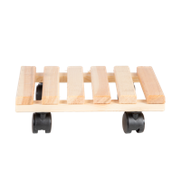 Esschert Design plantentrolley vierkant hout 29 cm naturel - thumbnail