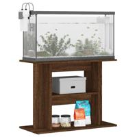 Aquariumstandaard 80x35x60 cm bewerkt hout bruin eikenkleur - thumbnail