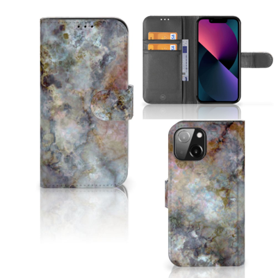 iPhone 13 Mini | Bookcase | Marmer Grijs iPhone 13 Mini | Bookcase | Marmer Grijs