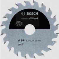 Bosch Accessories Kreissägeblatt Ø 85x15x1,1mm 20 WZ HM Standard for Wood 2608837666 Cirkelzaagblad 85 x 15 mm Aantal tanden: 20 1 stuk(s) - thumbnail