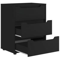 Dressoir VISNES 60x40x73 cm bewerkt hout zwart - thumbnail