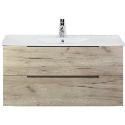 Seville Badmeubelset 100 cm - Craft Oak Edge Greep - Wastafel Enjoy