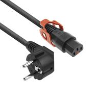 ACT Netsnoer CEE 7/7 male (haaks) - C13 IEC Lock+ zwart 2 m, EL332S, 5-Pack - thumbnail