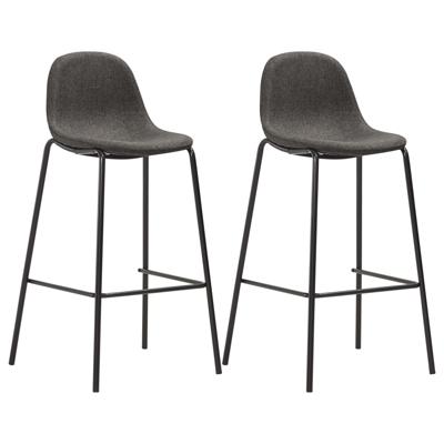 VidaXL Barstoelen 2 st stof donkergrijs VidaXL Barstoelen 2 st stof donkergrijs