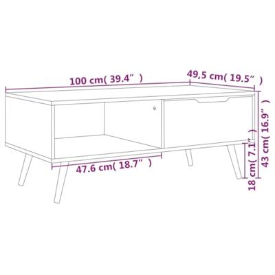 Salontafel 100x49,5x43 cm spaanplaat grijs Salontafel 100x49,5x43 cm spaanplaat grijs