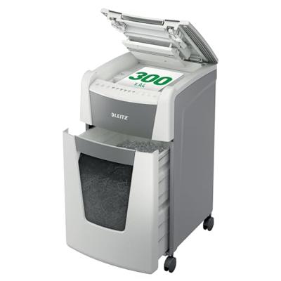 Leitz IQ Office 300 Autofeed P5 Papierversnipperaar 300 vellen Micro cut 2 x 15 mm P-5 60 l Ook geschikt voor Paperclips, Nietjes, Creditcards