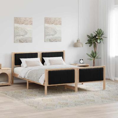 Bedframe Bruin en zwart 160 x 200 cm Massief grenenhout Bedframe Bruin en zwart 160 x 200 cm Massief grenenhout