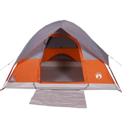 VidaXL Koepeltent 4-persoons waterdicht grijs en oranje VidaXL Koepeltent 4-persoons waterdicht grijs en oranje