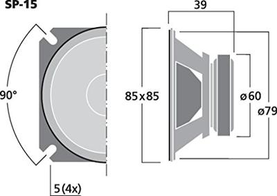 Monacor SP-15 Inbouwluidspreker 15 W 8 Ω 1 stuk(s)