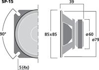 Monacor SP-15 Inbouwluidspreker 15 W 8 Ω 1 stuk(s) - thumbnail