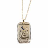 Amulet Messing Goudkleurig Tarot 'Kracht' - thumbnail