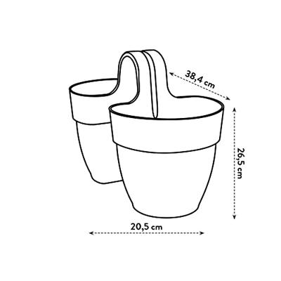 Elho vibia Campana flower twin 21 cm Pistachegroen - thumbnail