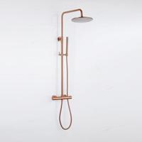 Fortifura Calvi Regendoucheset - thermostatisch - 30cm hoofddouche - metalen slang - staaf handdouche - Geborsteld koper PVD (Koper) SW970040 SW1139124 - thumbnail