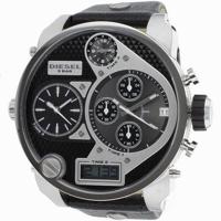 Diesel Heren DZ7125 zwarte SBA oversized analoog-digitale zwarte en zilveren wijzerplaat - thumbnail