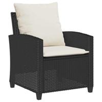 6-delige Loungeset met kussens poly rattan zwart - thumbnail