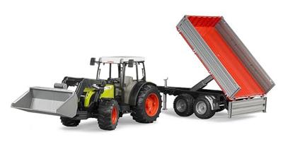 Bruder Claas Nectis 267 F met voorlader en trailer