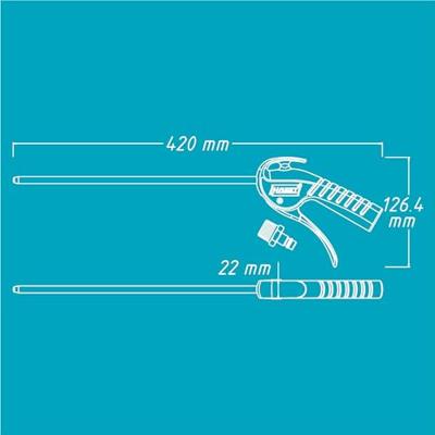 HAZET uitblaaspistool "9040p-2" air blow guns 300mm . - thumbnail