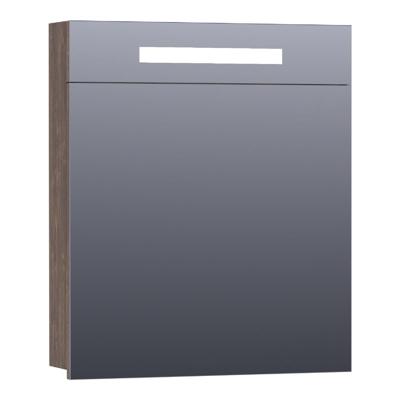 Brauer Promise Spiegelkast - 60 cm - met Directe Verlichting - 1 Linksdraaiende Enkelzijdige Spiegeldeur - Grove
