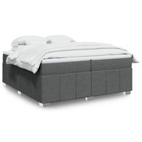 Boxspring met matras stof donkergrijs 200x200 cm - thumbnail
