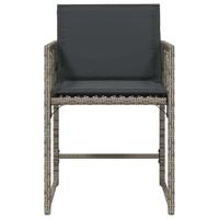 Tuinstoelen 4 st met kussens poly rattan grijs - thumbnail