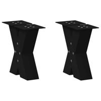 Salontafelpoten 2 st X-vormig 40x(30-31) cm staal zwart - thumbnail