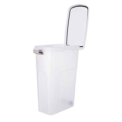 TRIXIE VOERTON LUCHTDICHT AFSLUITBAAR KUNSTSTOF TRANSPARANT WIT / WIT 40 LTR 26,5X44,5X61,5 CM